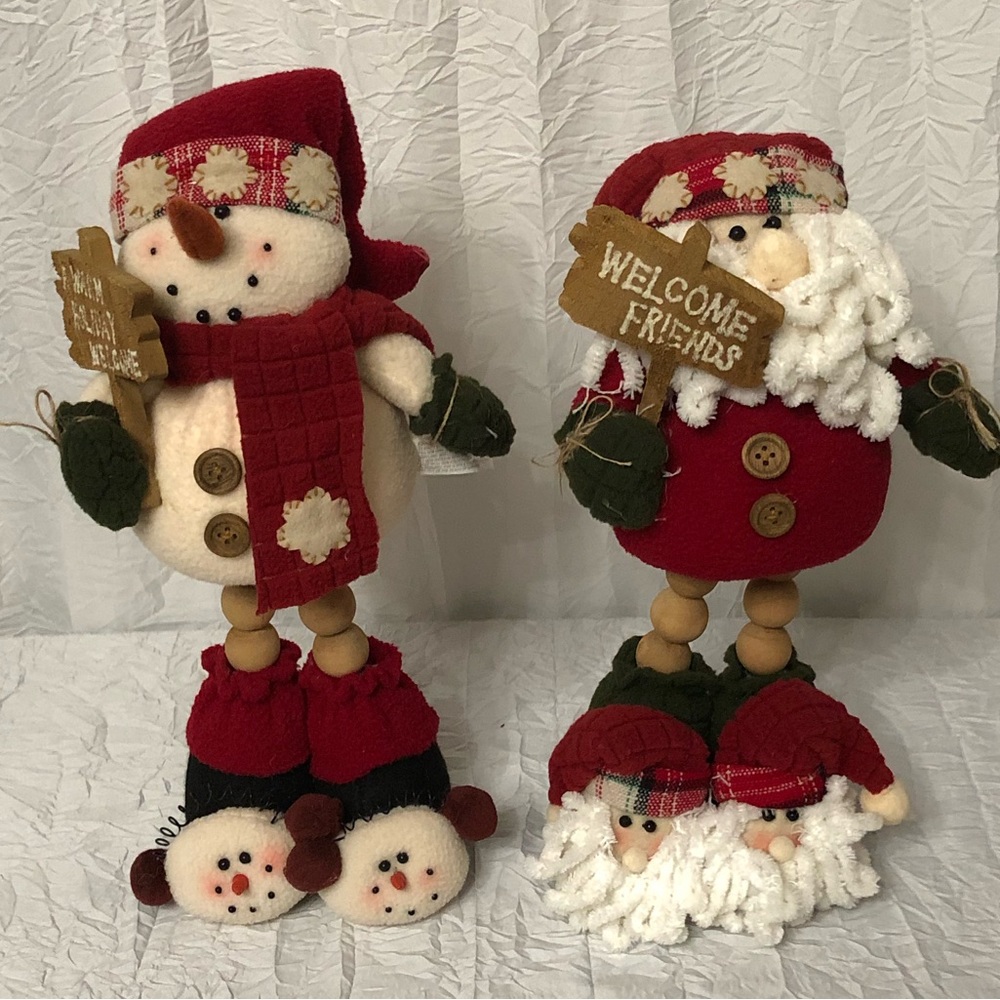 Christmas Decor, Santa and Snowman